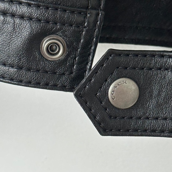 COACH Large SHEEP BLACK LEATHER JACKET - Picture 6 of 8